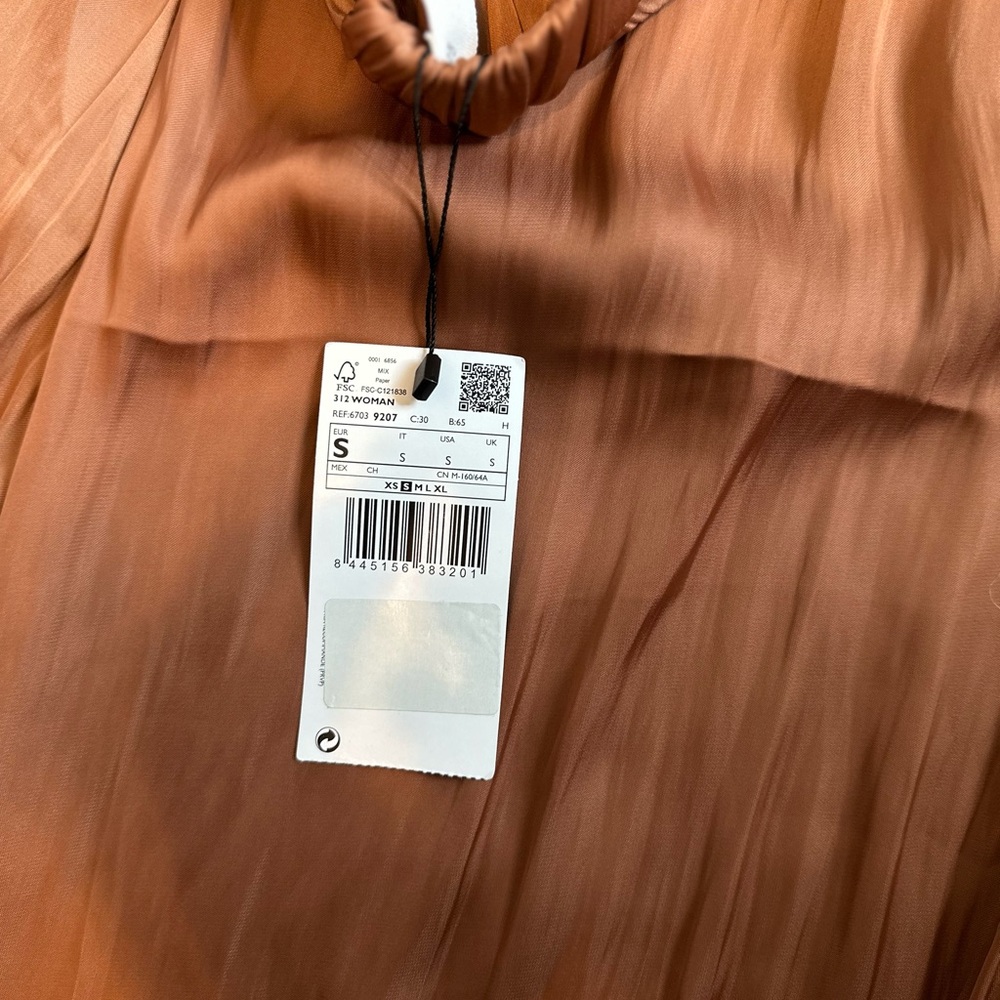 Mango Satin-Look Elastic Waist Wide-Leg Pants in Terracotta - Picture 2 of 5